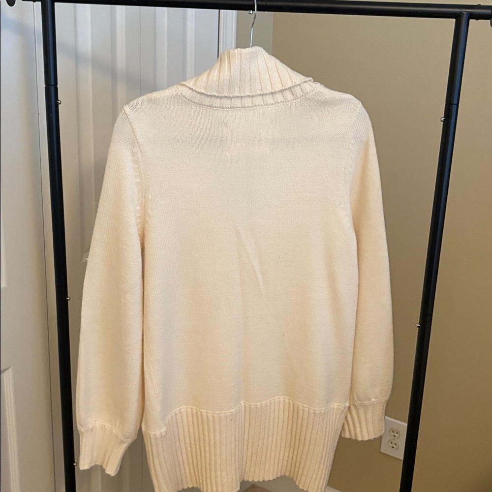 LOFT Ivory Ribbed Cardigan - Picture 3 of 4